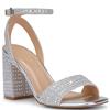 TRUFFLE WOMENS MID HEEL SANDAL - SILVER
