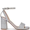 TRUFFLE WOMENS MID HEEL SANDAL - SILVER