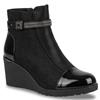 REDZ WOMENS WEDGE ANKLE BOOT - BLACK