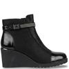 REDZ WOMENS WEDGE ANKLE BOOT - BLACK