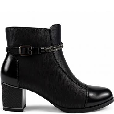 REDZ WOMENS ZIP ANKLE BOOT - BLACK
