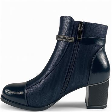 REDZ WOMENS ZIP ANKLE BOOT - NAVY