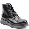 HEAVENLY FEET WOMENS ZIP LACE ANKLE BOOT - BLACK PATENT