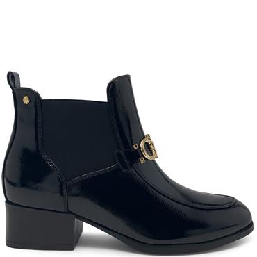 NINE TO FIVE WOMENS ZIP CHELSEA BOOT - BLACK PATENT