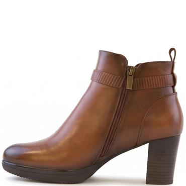 SUSST WOMENS STRAP BUCKLE ANKLE BOOT - TAN