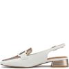 V CONTE WOMENS LOW HEEL SLING BACK - WHITE