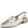 V CONTE WOMENS LOW HEEL SLING BACK - WHITE