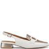 V CONTE WOMENS LOW HEEL SLING BACK - WHITE
