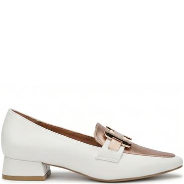 VALENTINO CONTE WOMENS LOW HEEL LOAFER - WHITE