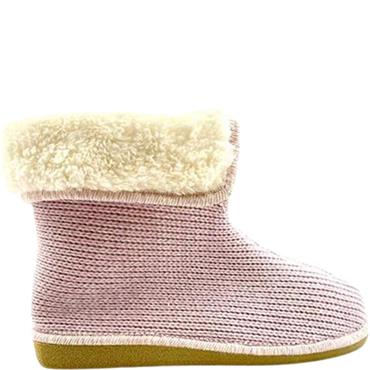 BEREVERE WOMENS FUR TOP BOOT SLIPPER - ROSA