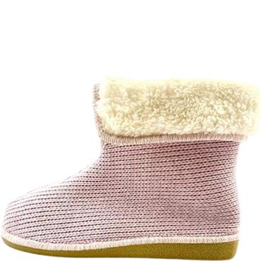 BEREVERE WOMENS FUR TOP BOOT SLIPPER - ROSA