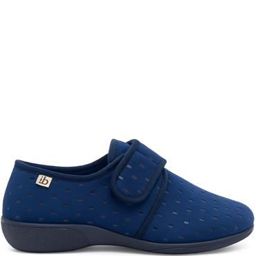 BEREVERE WOMENS STRAP SLIPPER - NAVY SUEDE