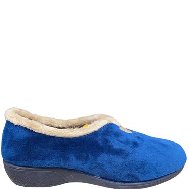 BEREVERE WOMENS FULL SLIPPER - NAVY SUEDE