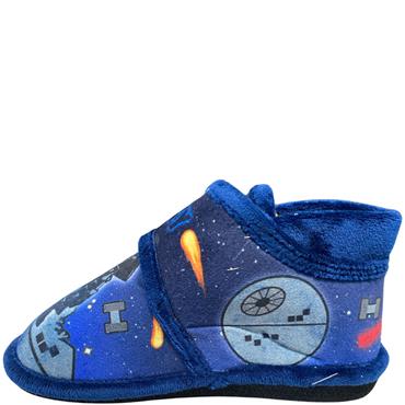 BEREVERE BOYS VEL STRAP SLIPPER - NAVY