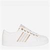 GEOX GIRLS LACE ZIP TRAINER - WHITE ROSE