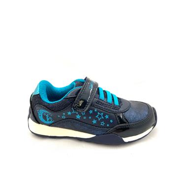 GEOX GIRLS VELCRO LACE TRAINER - NAVY BLUE