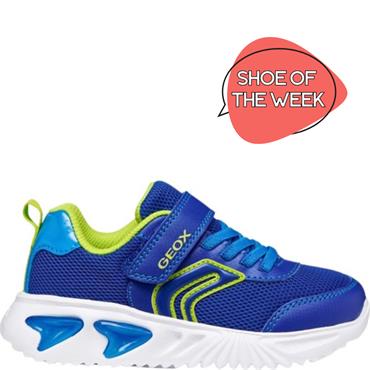 GEOX BOYS STRAP TRAINER - BLUE LIME