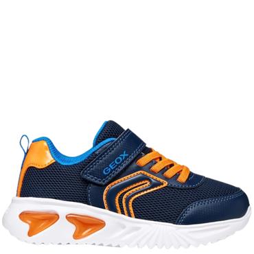 GEOX BOYS STRAP TRAINER - NAVY ORANGE