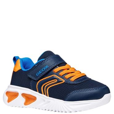 GEOX BOYS STRAP TRAINER - NAVY ORANGE