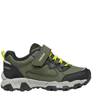 GEOX BOYS WATERPROOF STRAP TRAINER - MILITARY LIME
