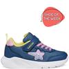 GEOX GIRLS GLITTER STRAP TRAINER - BLUE PINK