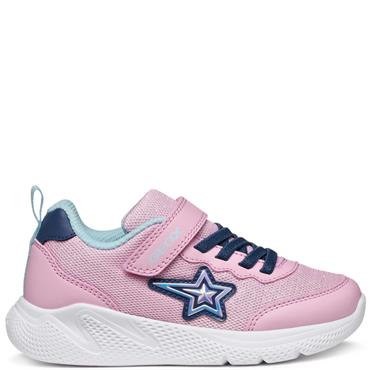 GEOX GIRLS GLITTER STRAP TRAINER - PINK BLUE