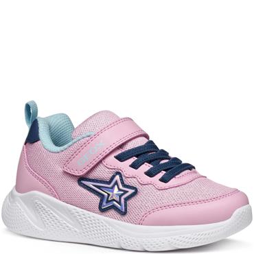 GEOX GIRLS GLITTER STRAP TRAINER - PINK BLUE