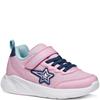 GEOX GIRLS GLITTER STRAP TRAINER - PINK BLUE