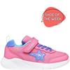 GEOX GIRLS GLITTER STRAP TRAINER - PINK INDIGO