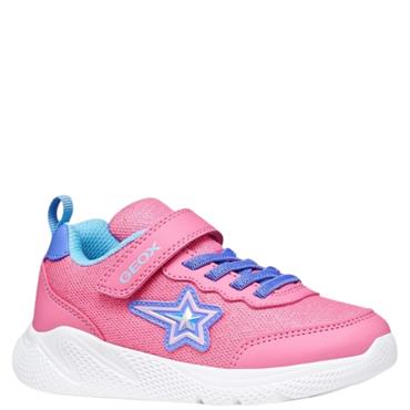 GEOX GIRLS GLITTER STRAP TRAINER - PINK INDIGO
