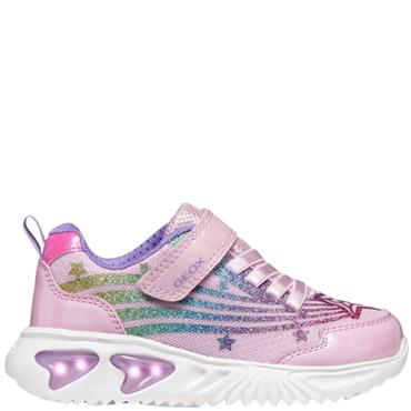 GEOX GIRLS LIGHTS STRAP TRAINER - PINK MULTI