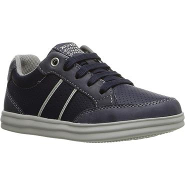 GEOX BOYS ZIP TIE SHOE - NAVY WHITE