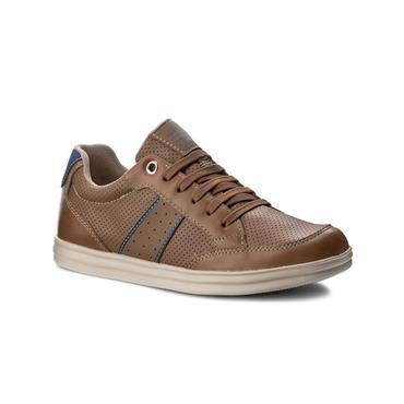 GEOX BOYS ZIP TIE SHOE - TAN NAVY