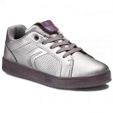 GEOX GIRLS RECHARGEABLE TIE RNR - SILVER PRUNE