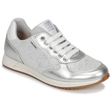 GEOX GIRLS ZIP TIE RETRO - GREY SILVER