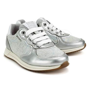 GEOX GIRLS ZIP TIE RETRO - GREY SILVER