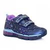 GEOX GIRLS 2 VELCRO STRAP LIGHTS TRAINER - NAVY PURPLE