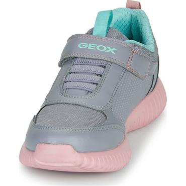 GEOX GIRLS VELCRO LACE TRAINER - GREY ROSE