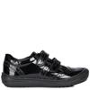 GEOX GIRLS 2 VELCRO STRAP SHOE - BLACK PATENT