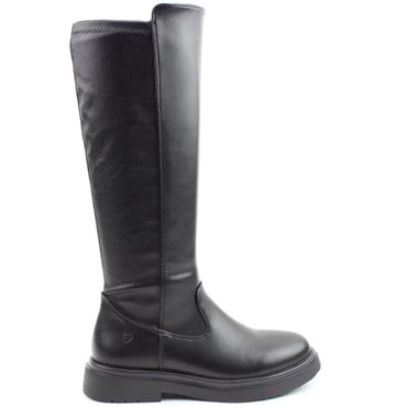 HEAVENLY FEET WOMENS ZIP HIGH LEG BOOT - BLACK
