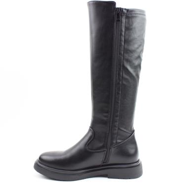 HEAVENLY FEET WOMENS ZIP HIGH LEG BOOT - BLACK