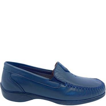 PIERO MASETTI WOMENS MOCCASIN LOAFER - NAVY RED | Paul Byron  display picture 1