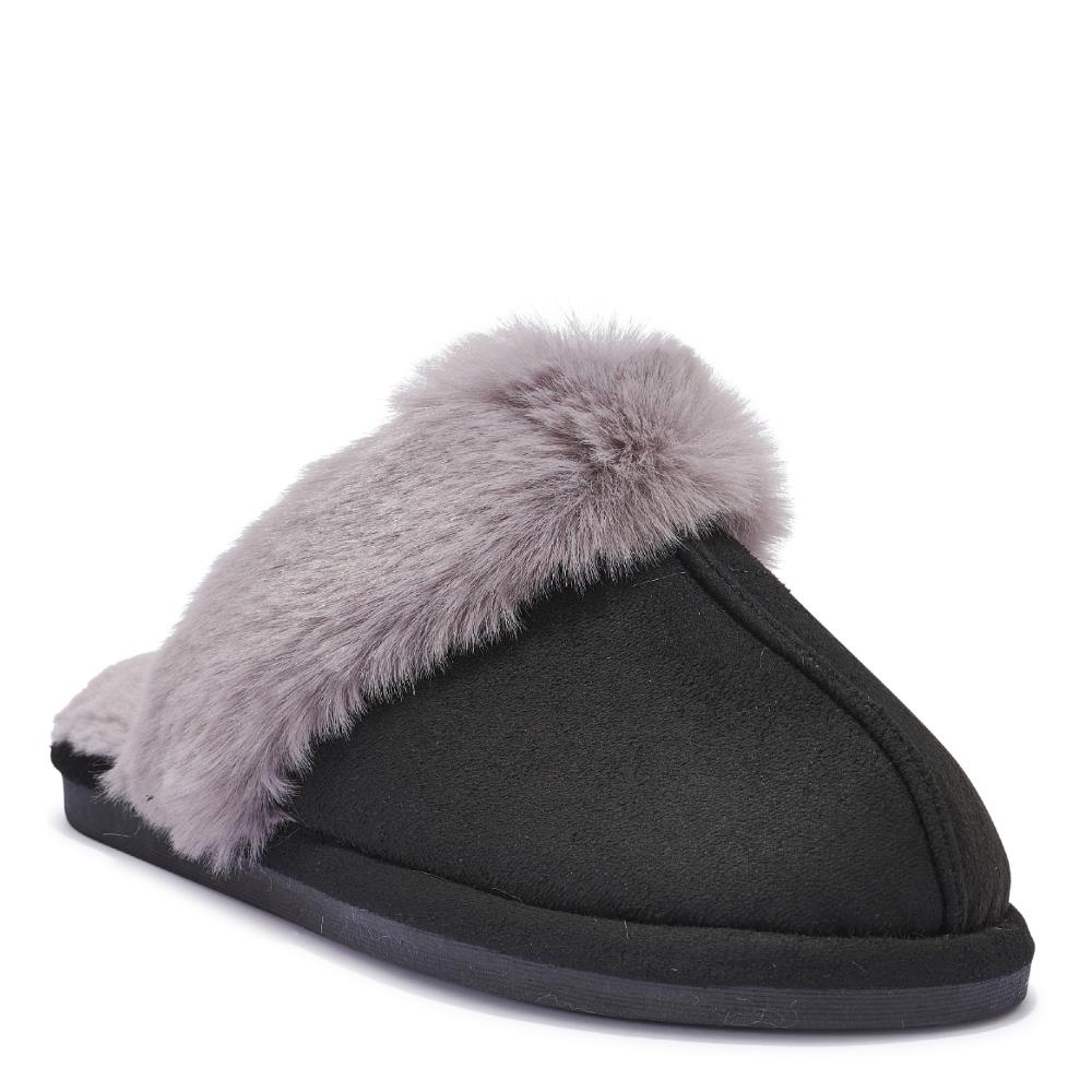 TC WOMENS FUR LINED SLIPPER BLACK Paul Byron Shoes Ireland