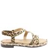 HEAVENLY FEET WOMENS FLAT STRAP SDANDAL - SAND ANIMAL PRINT