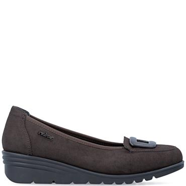 RIEKER WOMENS SLIP ON SHOE - BROWN