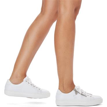 RIEKER WOMENS ZIP LACE TRAINER - WHITE