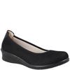 LAURA AZANA WOMENS SLIP ON COMFORT SHOE - BLACK LEATHER