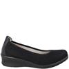 LAURA AZANA WOMENS SLIP ON COMFORT SHOE - BLACK LEATHER