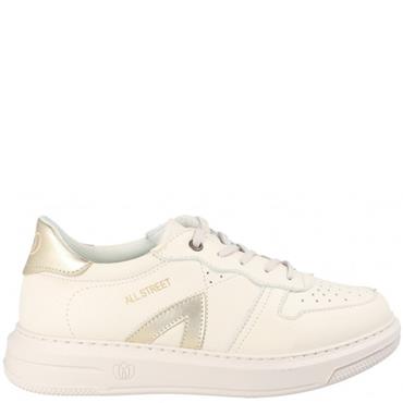 LAURA WOMENS LACE TRAINER - CREAM LEATHER