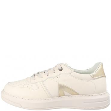 LAURA WOMENS LACE TRAINER - CREAM LEATHER
